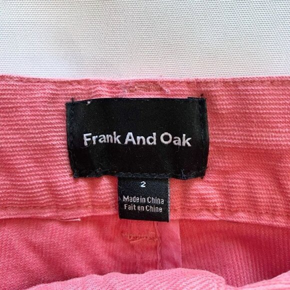 FRANK AND OAK BUBBLEGUM PINK CORDUROY HIGH RISE WIDE LEG PANTS - 2 - Picture 5 of 9